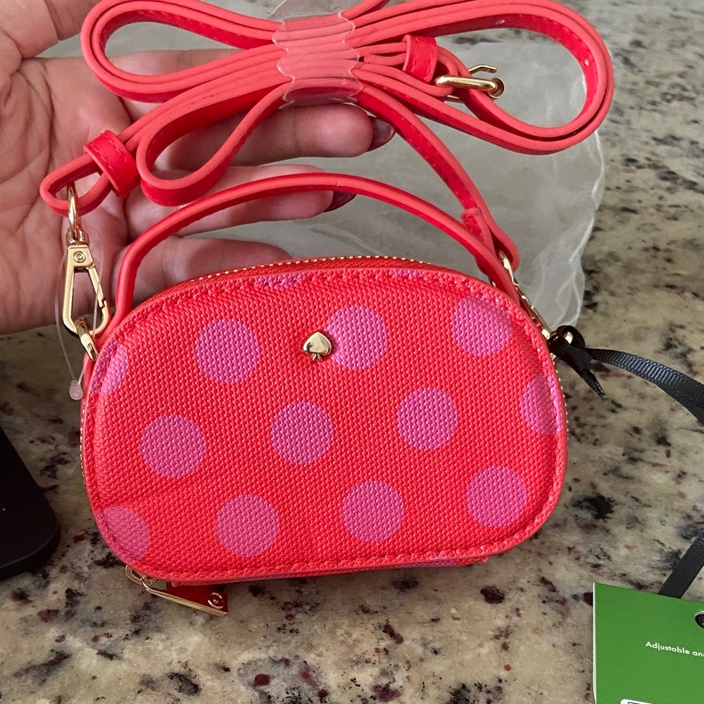 Kate Spade Red and Pink Polka Dot Mini Bag